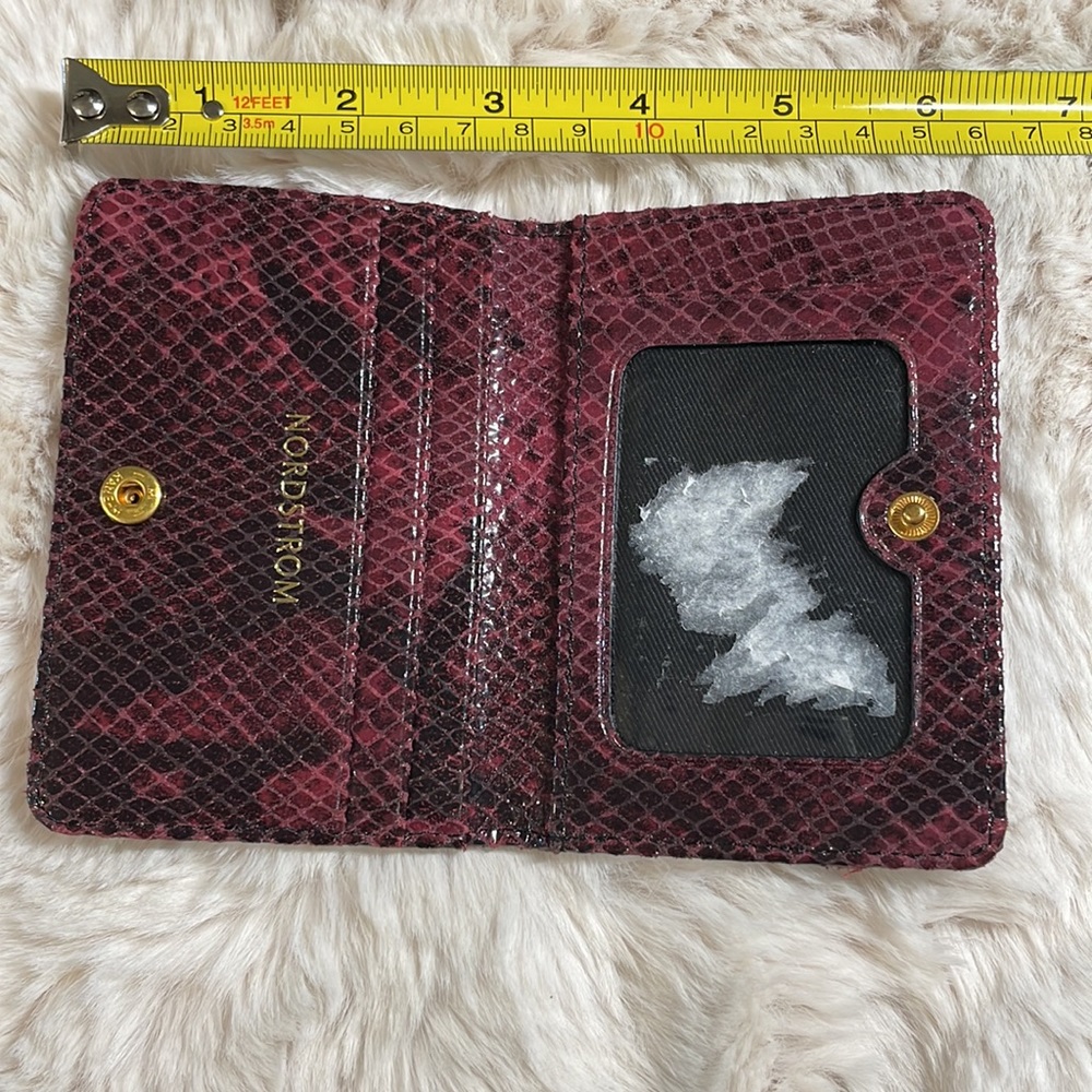 Nordstrom Burgundy Python Snakeskin Wallet - Picture 7 of 9